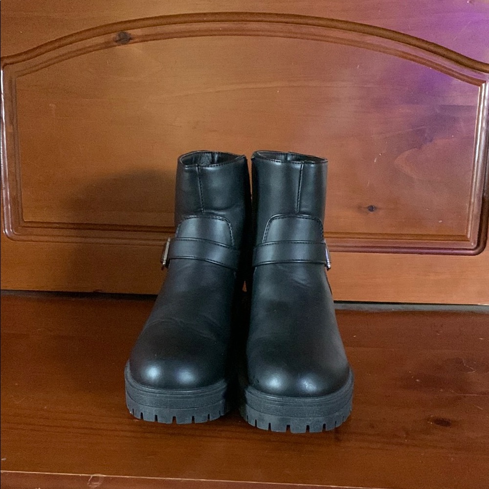 Black Leather Ankle Boots